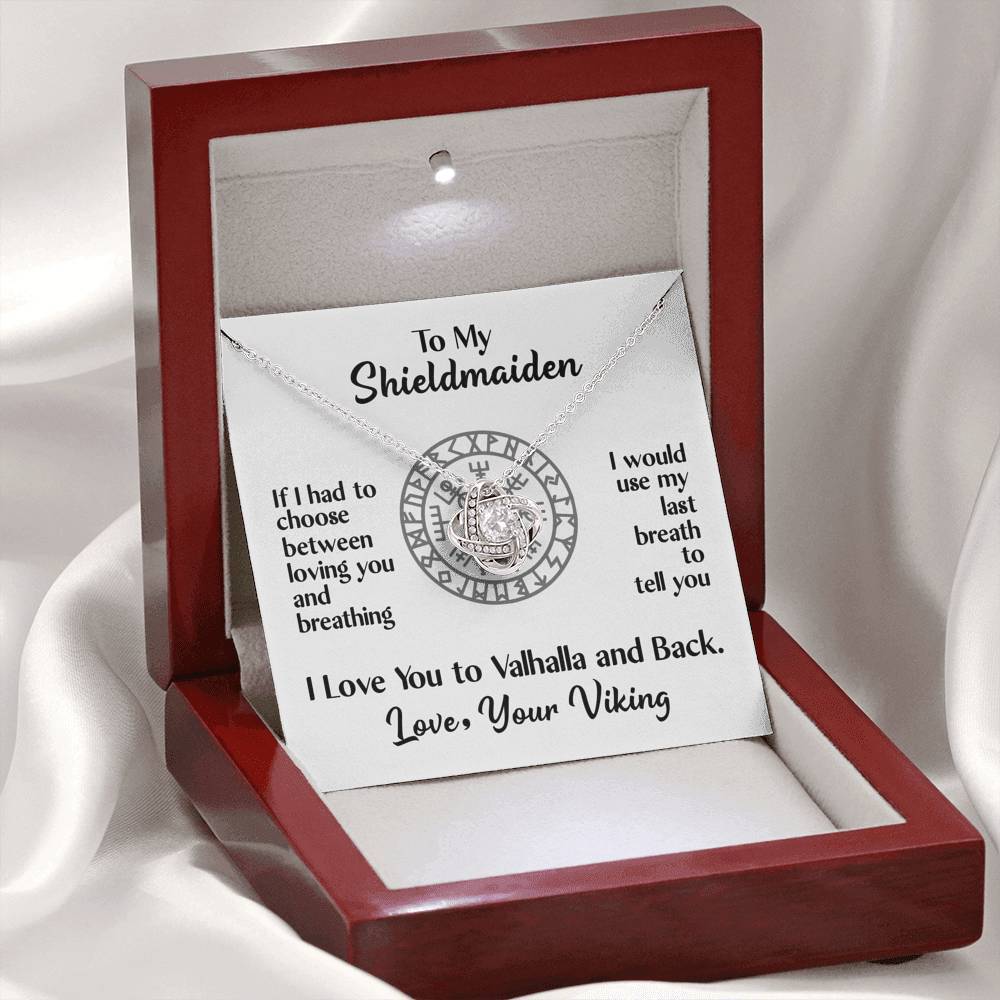 To My Shieldmaiden Love Knot Gift Necklace