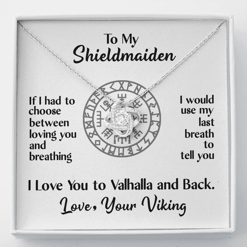 To My Shieldmaiden Love Knot Gift Necklace