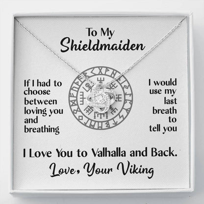 To My Shieldmaiden Love Knot Gift Necklace