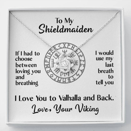 To My Shieldmaiden Love Knot Gift Necklace