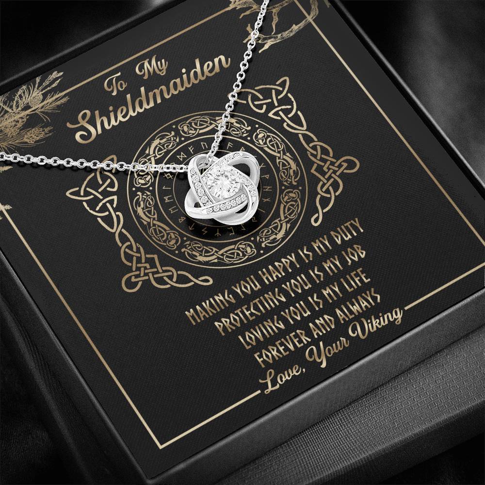 To My Shieldmaiden Love Knot Gift Necklace