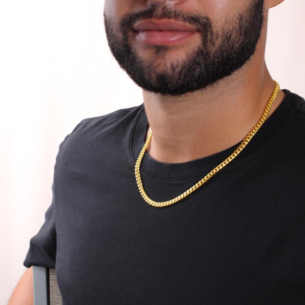 To My Viking Dad, Cuban Link Chain Necklace, Viking Gifts for Dad from Son