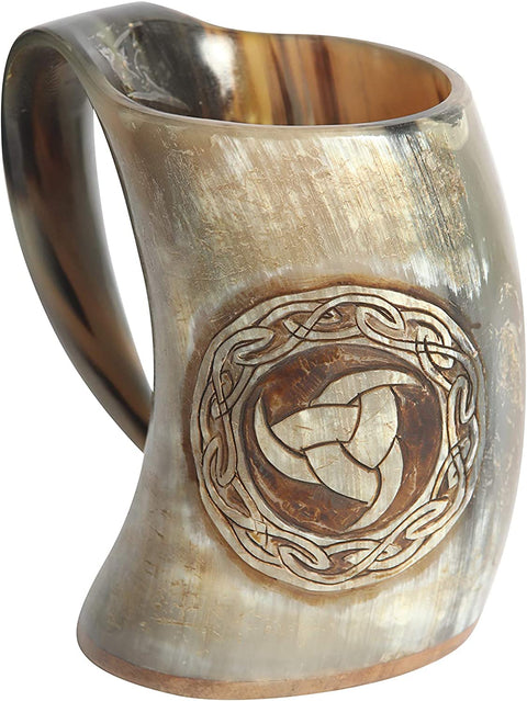 Triple Horn of Odin Viking Drinking Horn Mug 6.5in