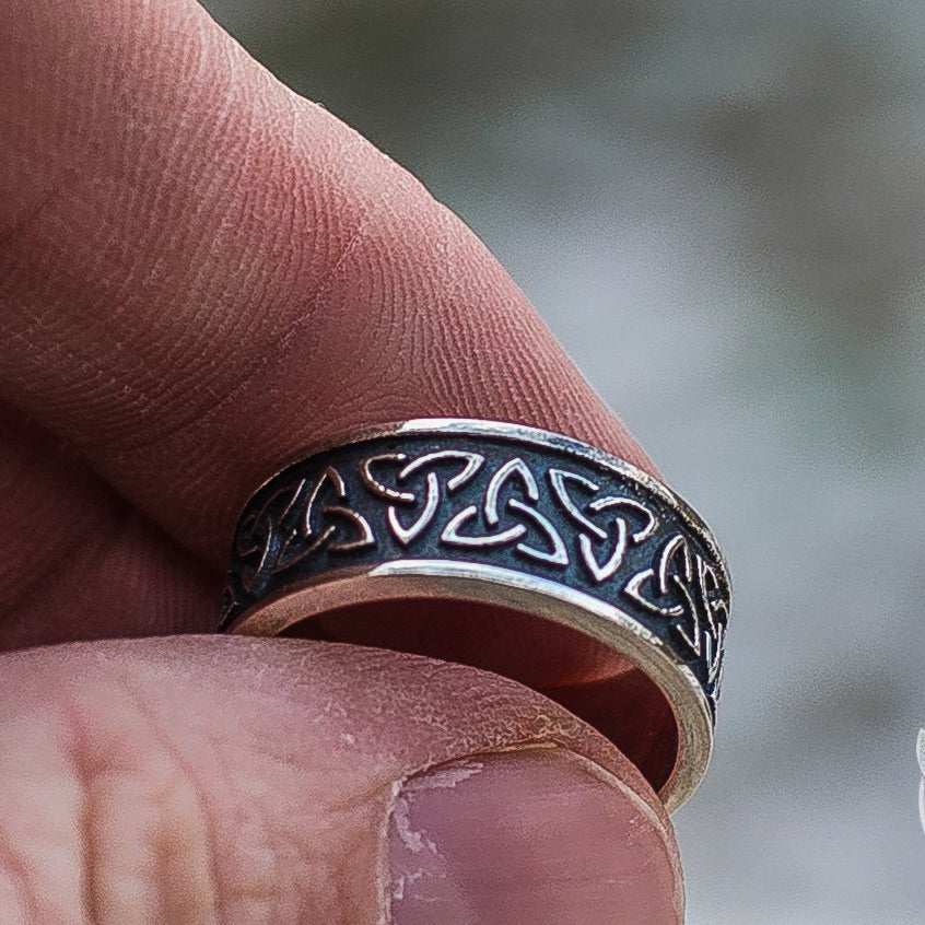 Triquetra Symbol 925 Silver Ring - VikingsBrand