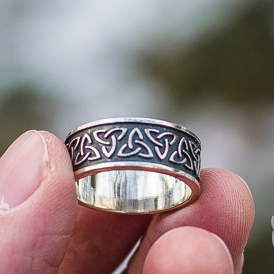 Triquetra Symbol 925 Silver Ring - VikingsBrand