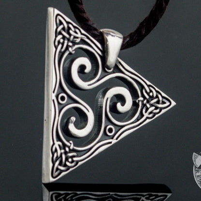 Triskel Spiral 925 Sterling Silver Pendant - VikingsBrand