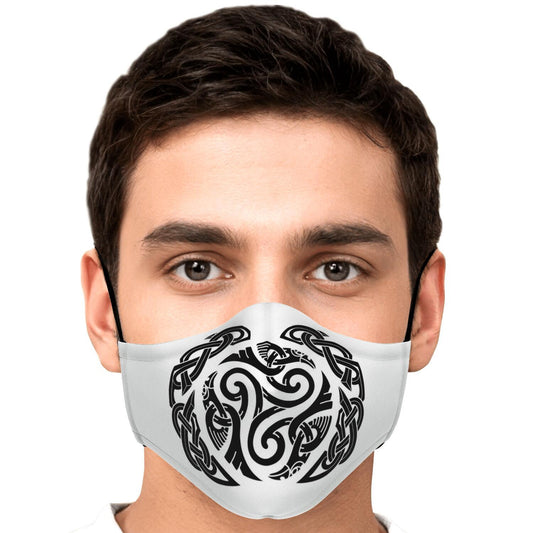 Triskele Black Ravens Viking Face Mask Cover