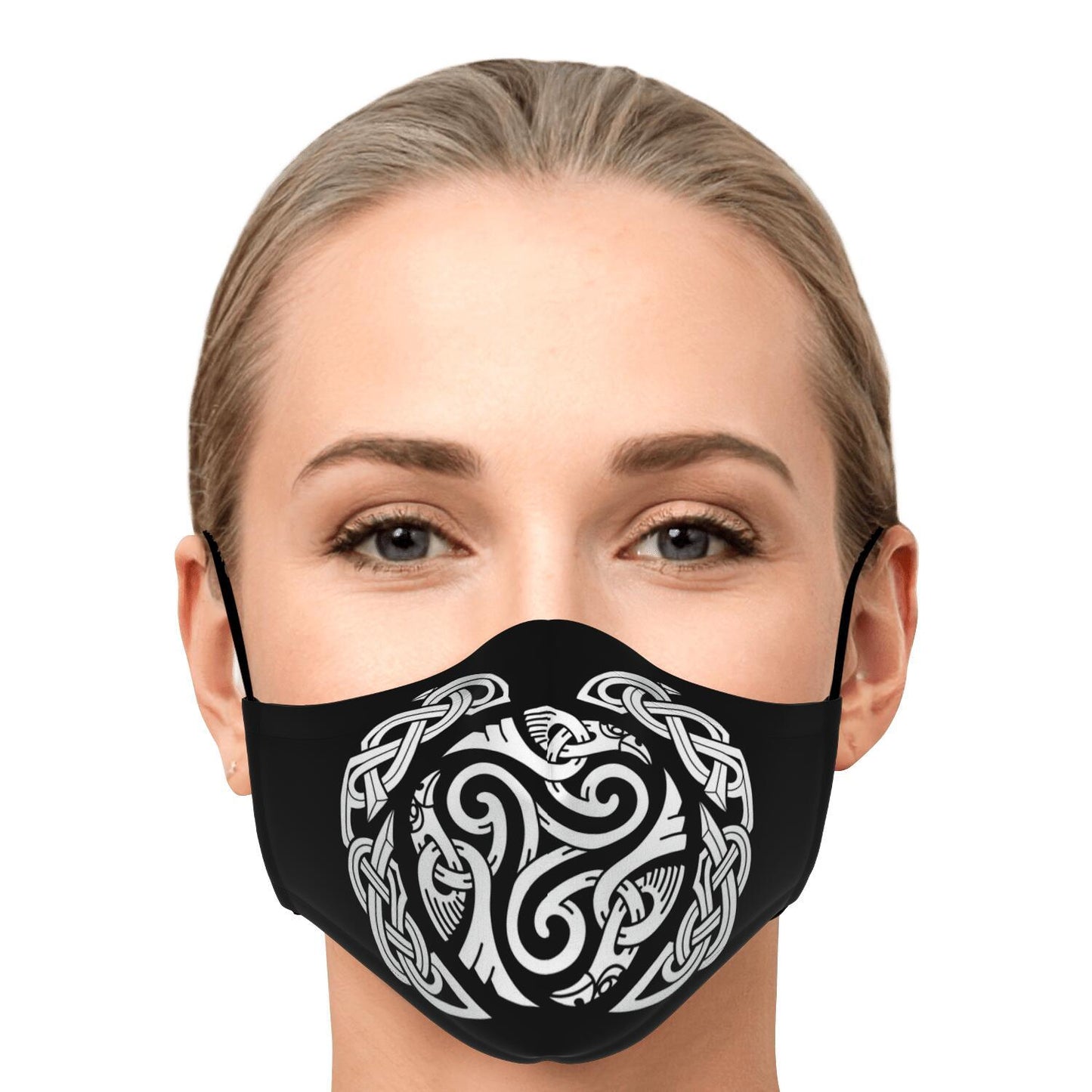Triskele White Ravens Viking Face Mask Cover