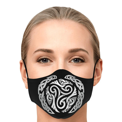 Triskele White Ravens Viking Face Mask Cover