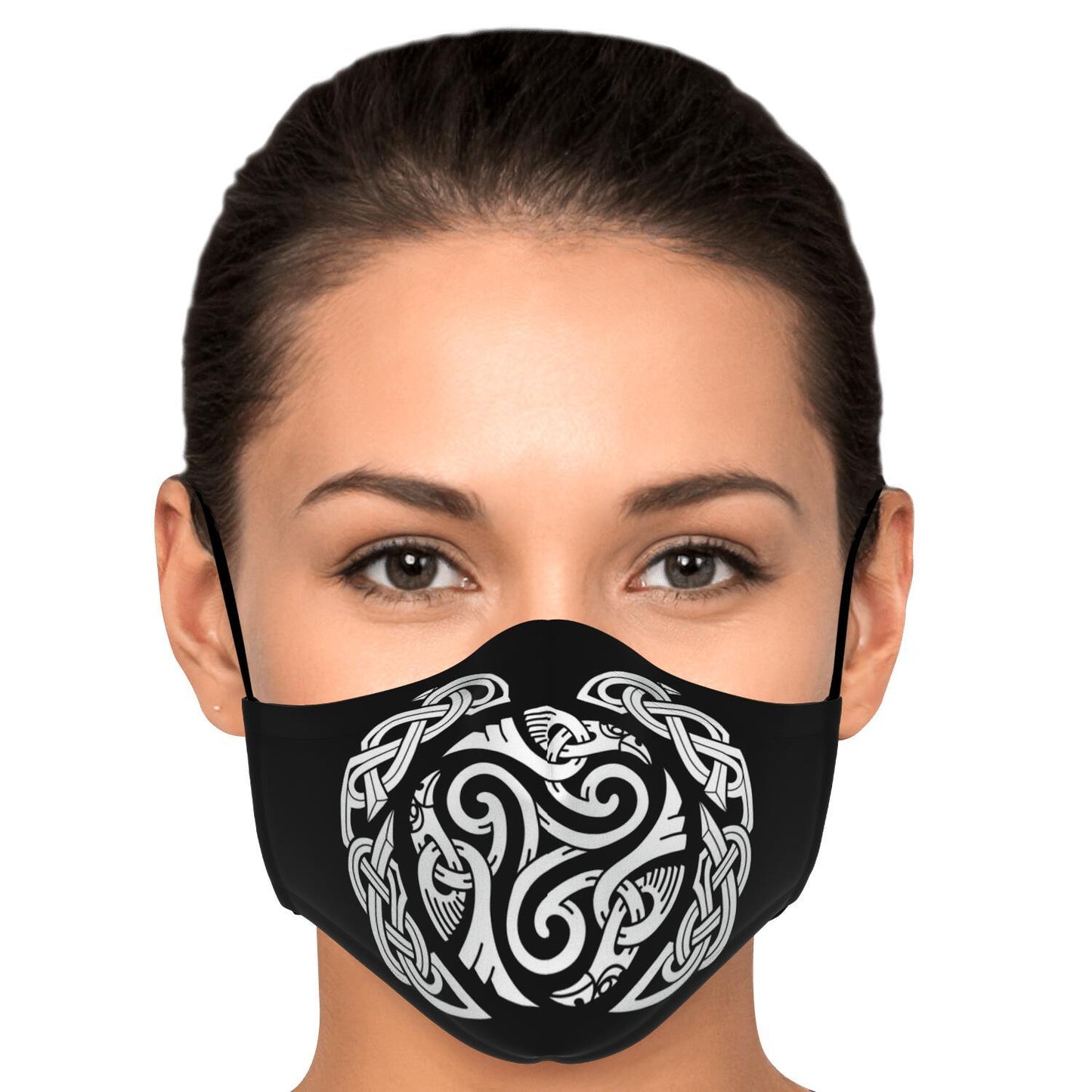 Triskele White Ravens Viking Face Mask Cover