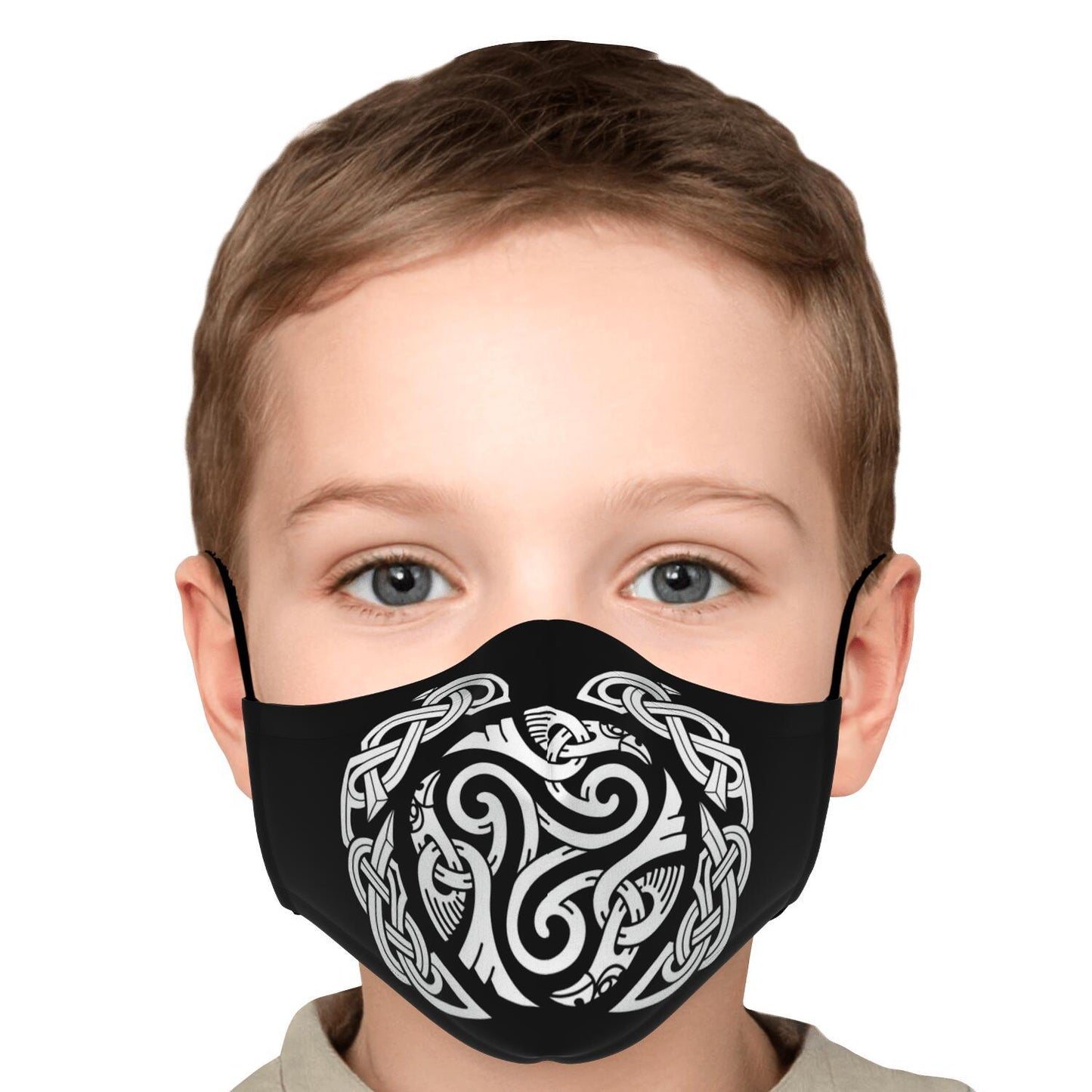 Triskele White Ravens Viking Face Mask Cover