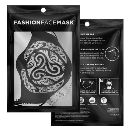 Triskele White Ravens Viking Face Mask Cover