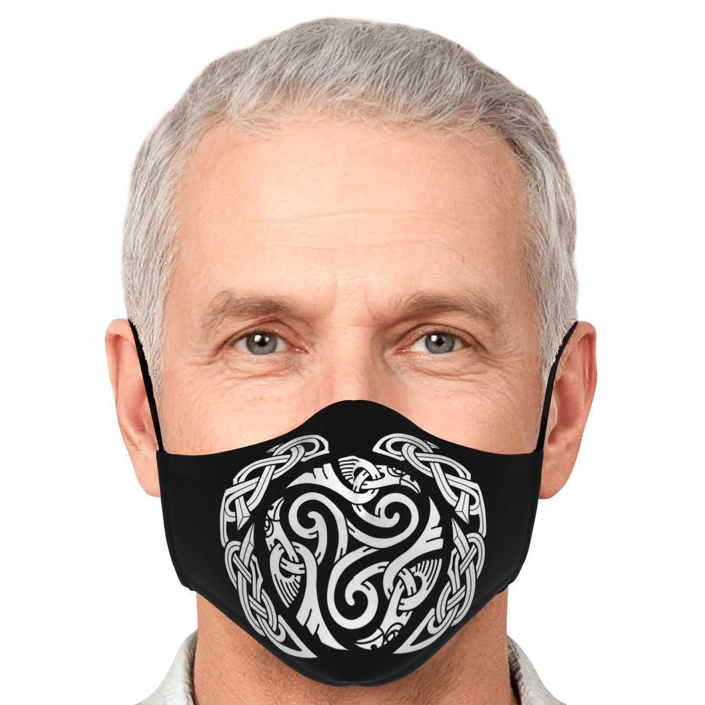 Triskele White Ravens Viking Face Mask Cover