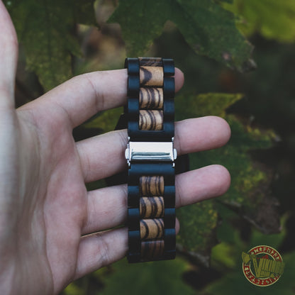 Ulf Viking Wooden Watch with Vegvisir Viking Symbol & Engraved Honor the Gods, Love Your Woman, Defend Your Kin Saying - VikingsBrand