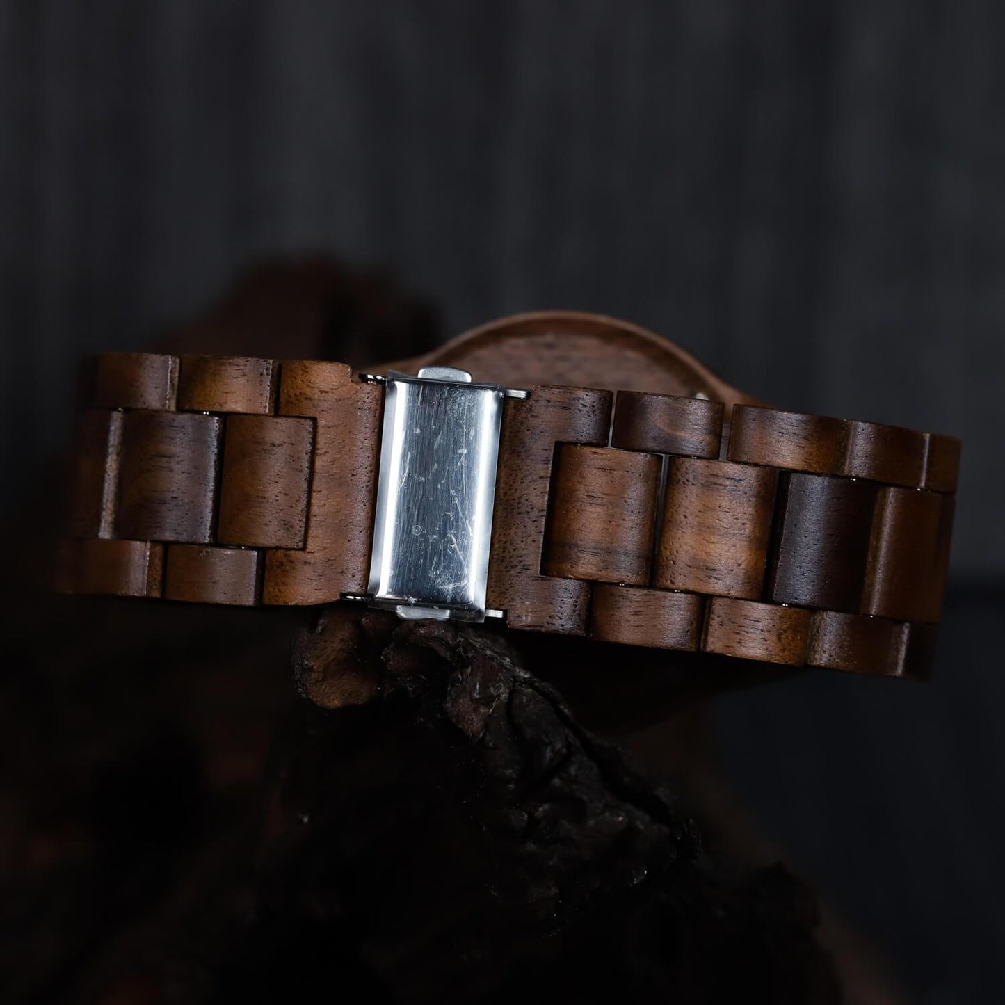 Ulfhild Viking Wooden Watch with Carved Helm of Awe Viking Symbol & Custom Engravings
