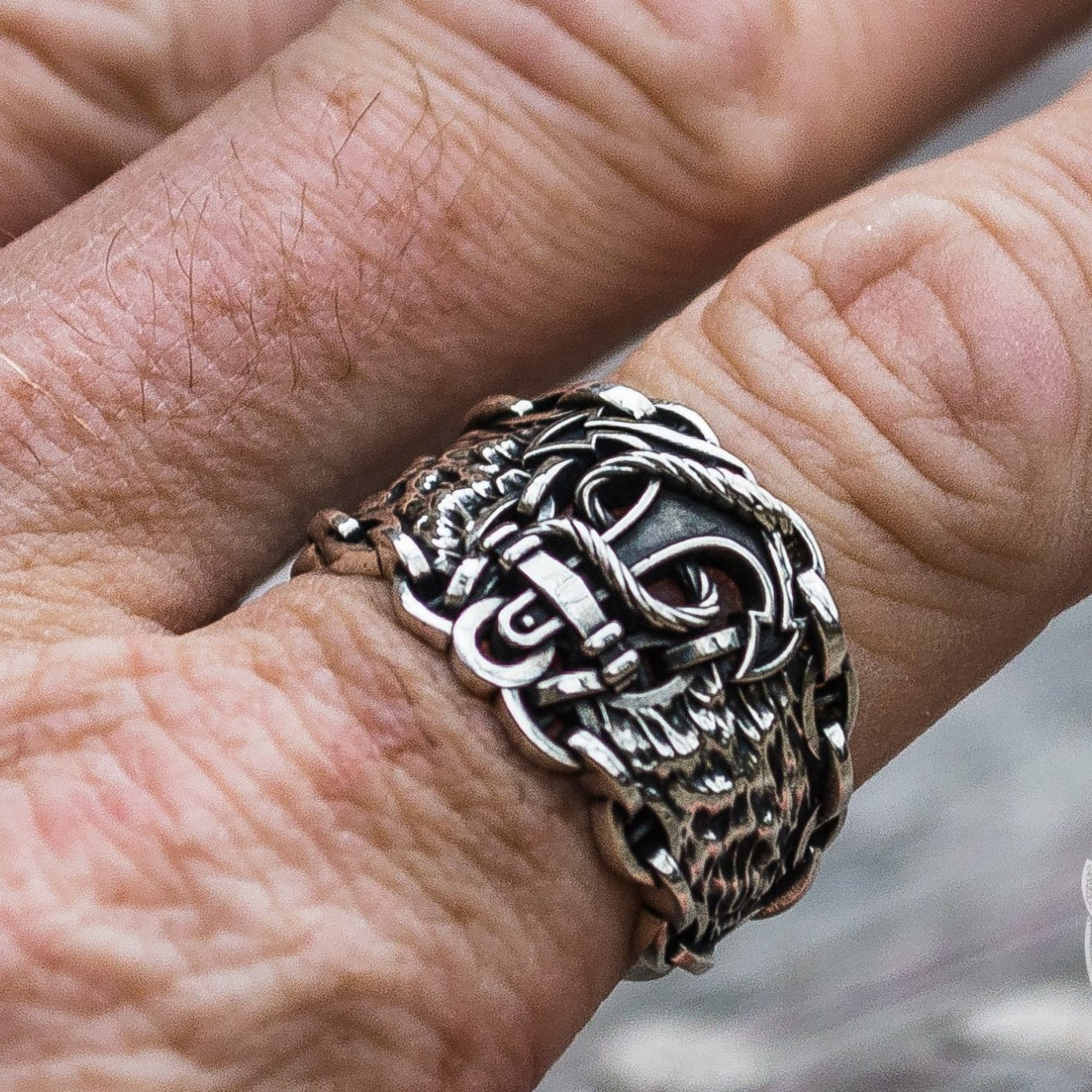 Unique Chain Anchor Symbol 925 Sterling Silver Viking Ring - VikingsBrand