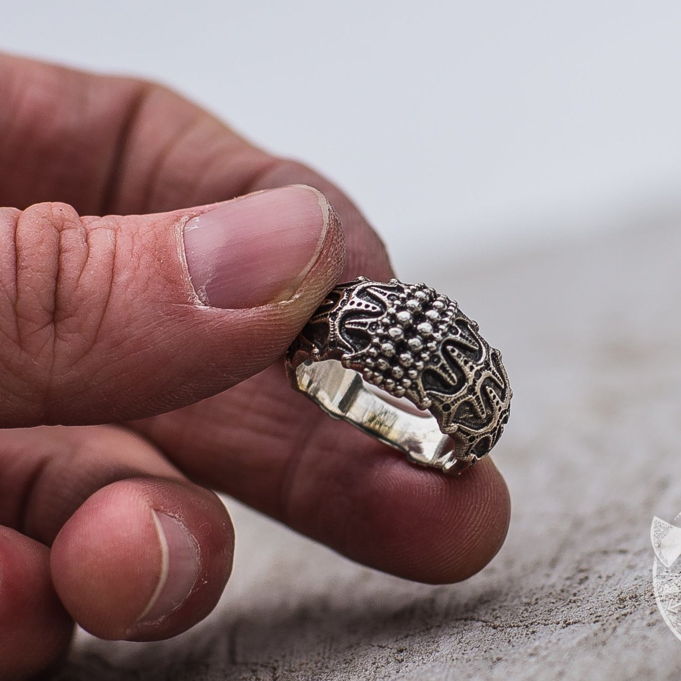 Unique Draupnir 925 Sterling Silver Viking Ring - VikingsBrand
