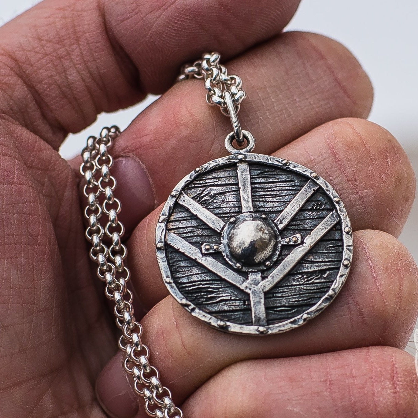 Unique Lagertha's Shield 925 Sterling Silver Pendant - VikingsBrand