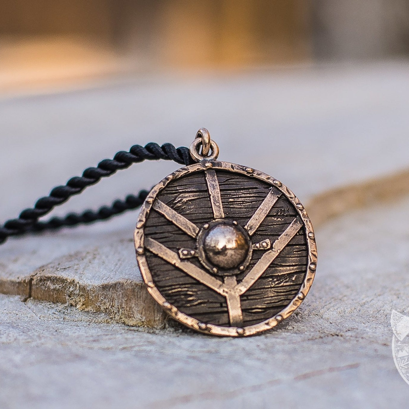 Unique Lagertha's Shield Bronze Pendant - VikingsBrand