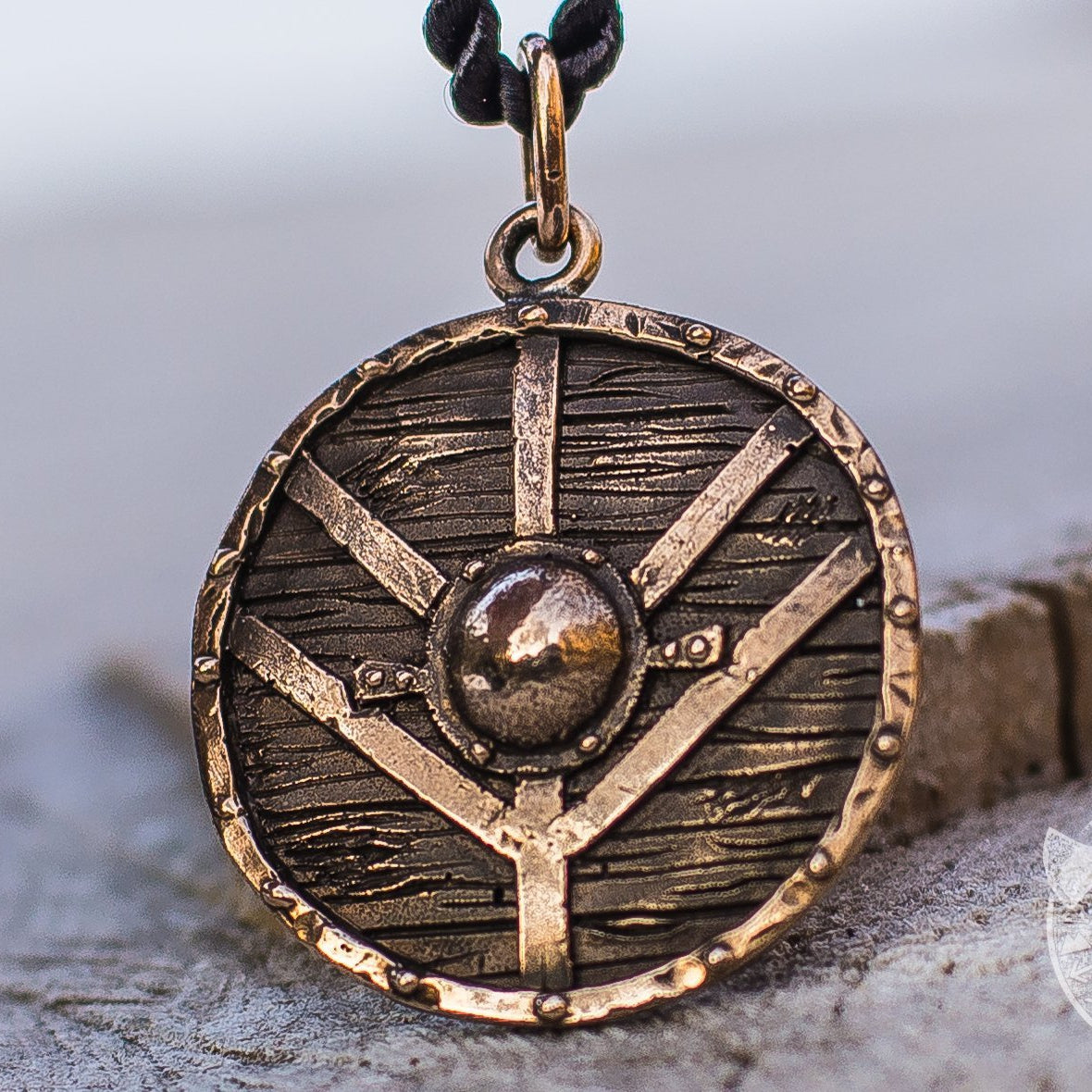 Unique Lagertha's Shield Bronze Pendant - VikingsBrand