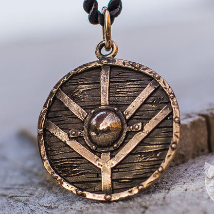 Unique Lagertha's Shield Bronze Pendant - VikingsBrand