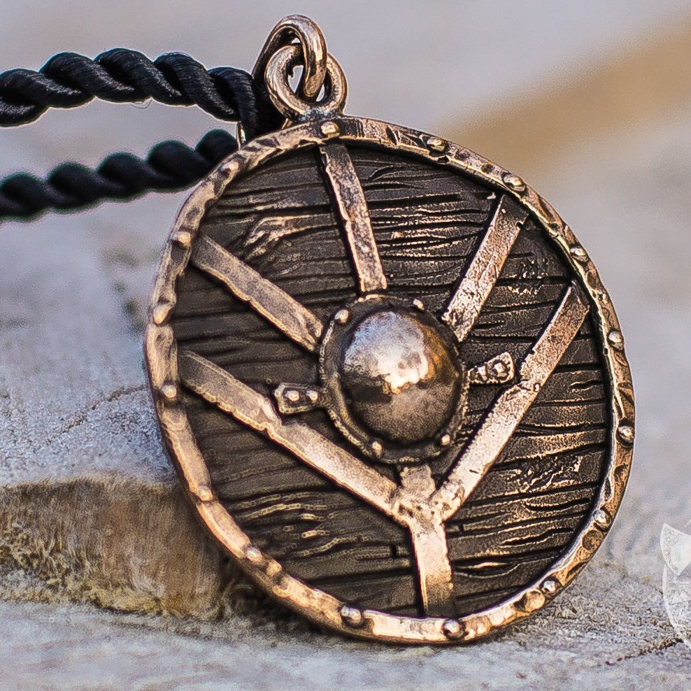 Unique Lagertha's Shield Bronze Pendant - VikingsBrand