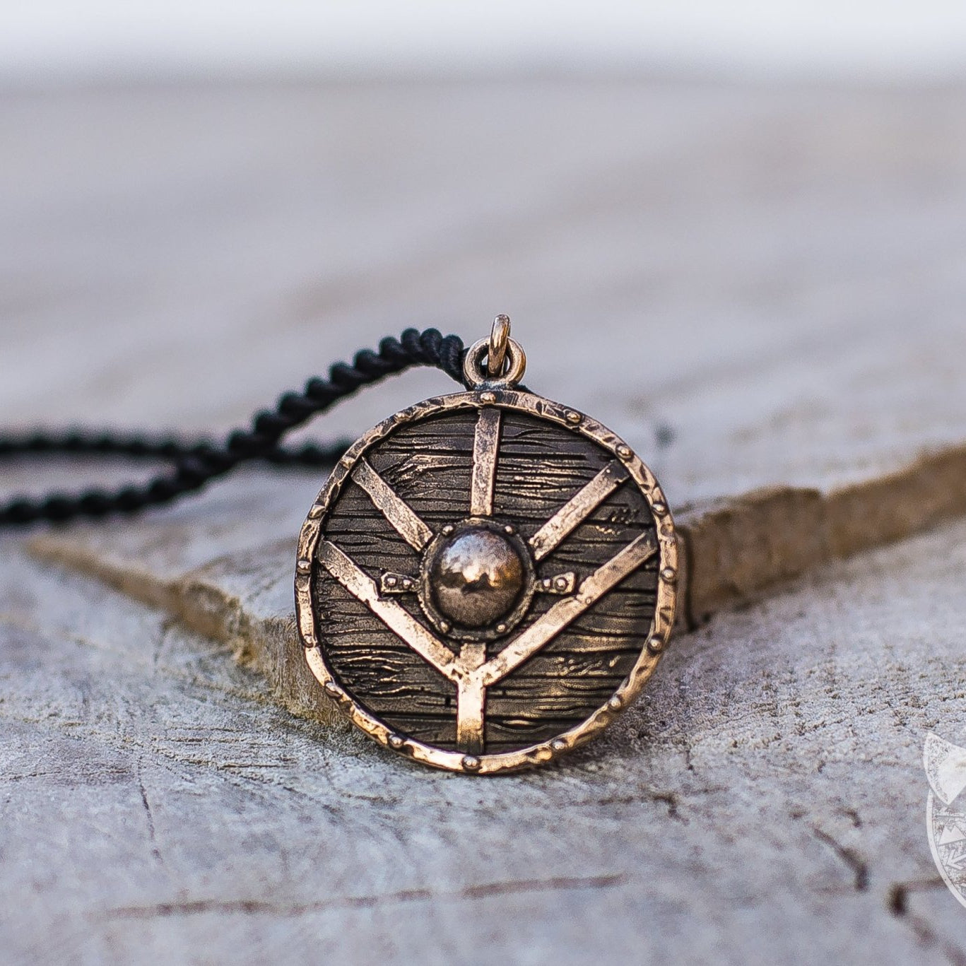 Unique Lagertha's Shield Bronze Pendant - VikingsBrand