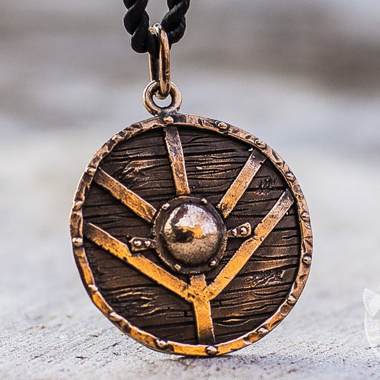 Unique Lagertha's Shield Bronze Pendant - VikingsBrand