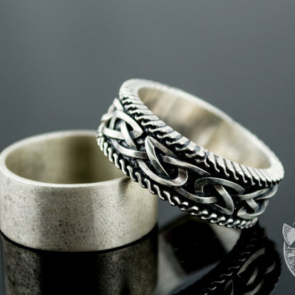 Unique Norse Ornament 925 Sterling Silver Viking Ring - VikingsBrand