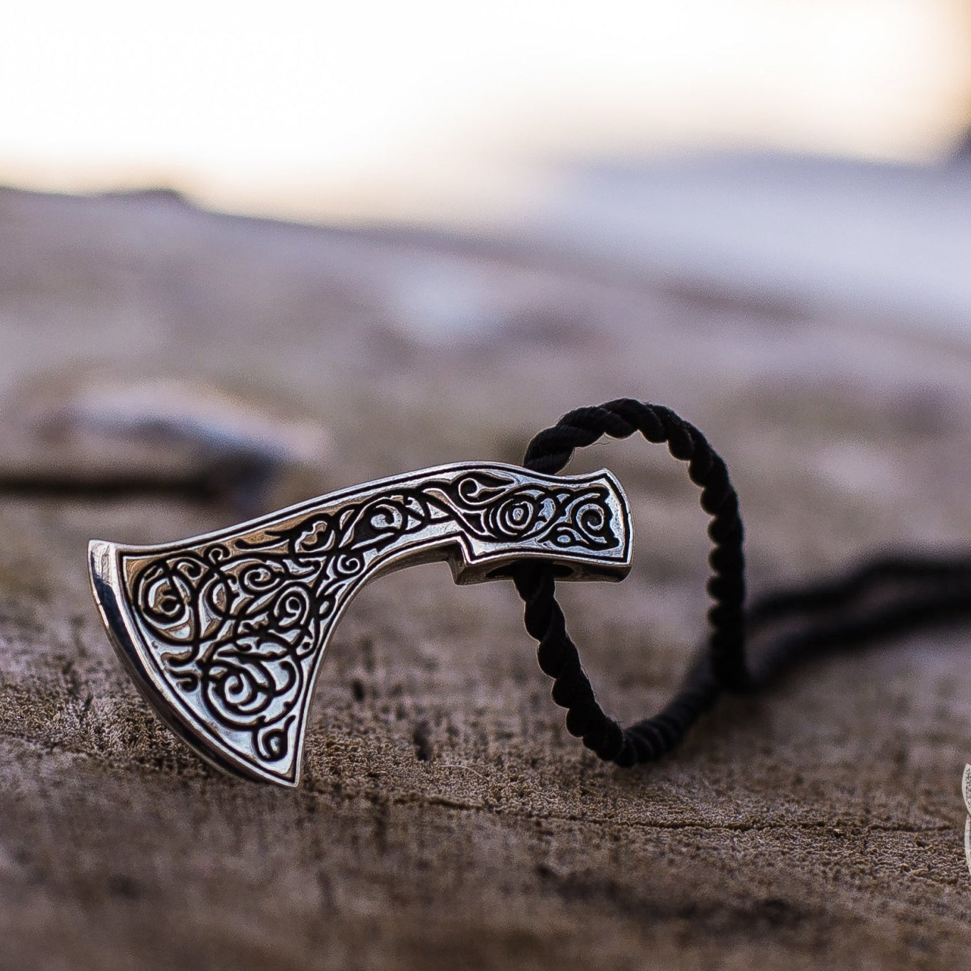 Unique Ornament and Perun's Axe 925 Sterling Silver Pendant - VikingsBrand