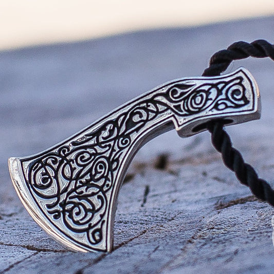 Unique Ornament and Perun's Axe 925 Sterling Silver Pendant - VikingsBrand