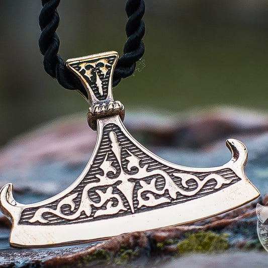 Unique Perun Axe Blade Bronze Pendant - VikingsBrand