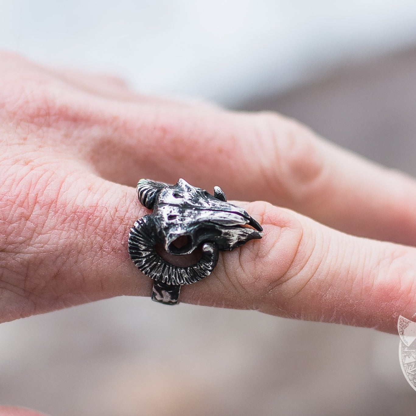 Unique Ram Skull 925 Sterling Silver Viking Ring - VikingsBrand