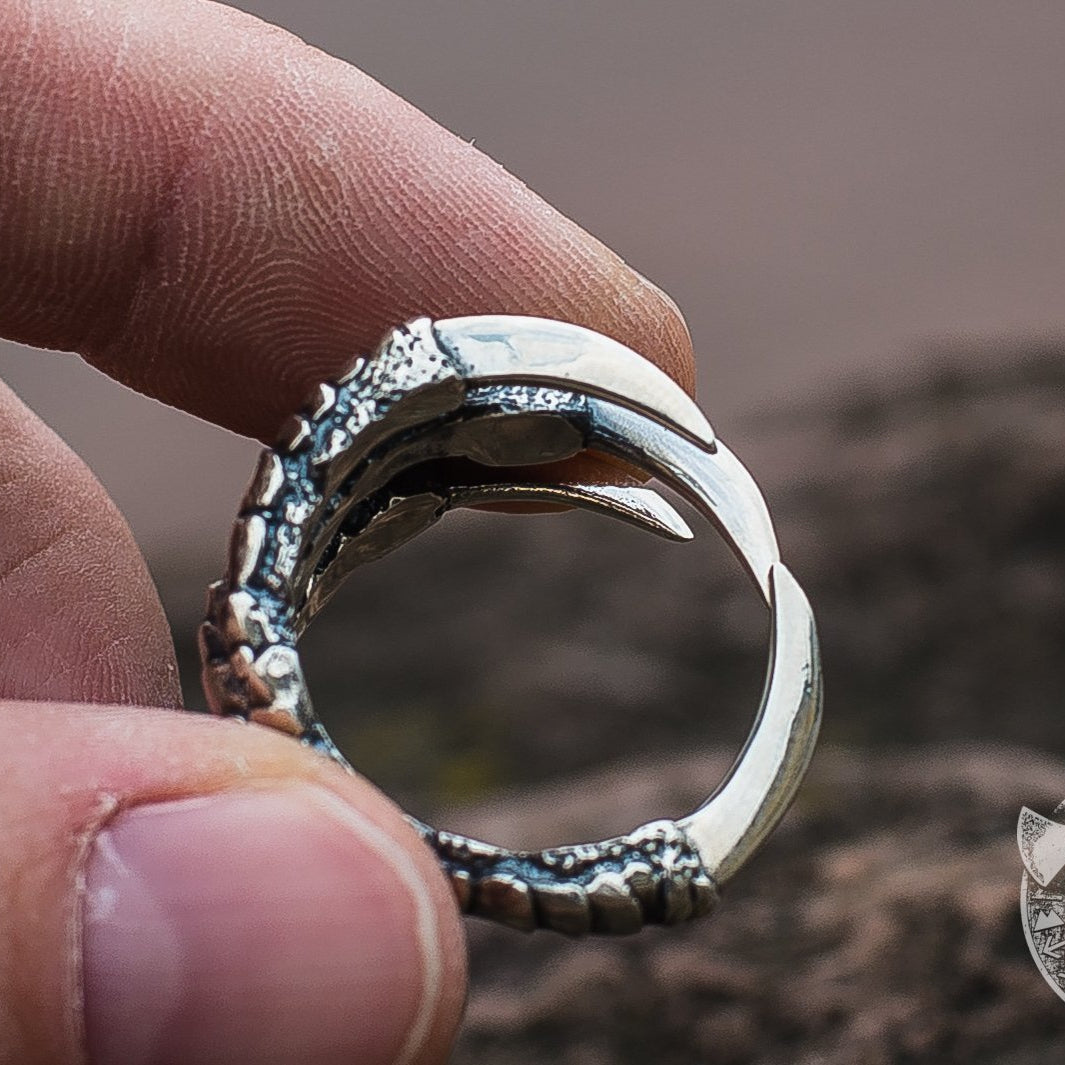 Unique Raven Claw 925 Sterling Silver Viking Ring - VikingsBrand