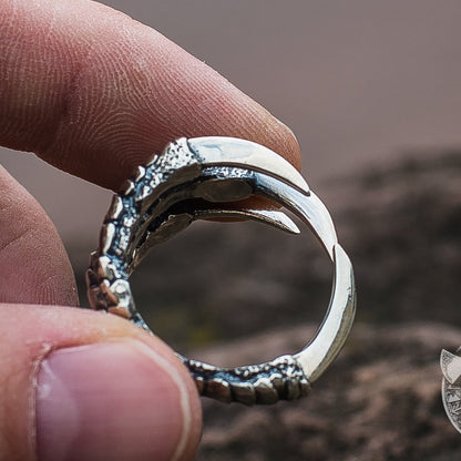 Unique Raven Claw 925 Sterling Silver Viking Ring - VikingsBrand