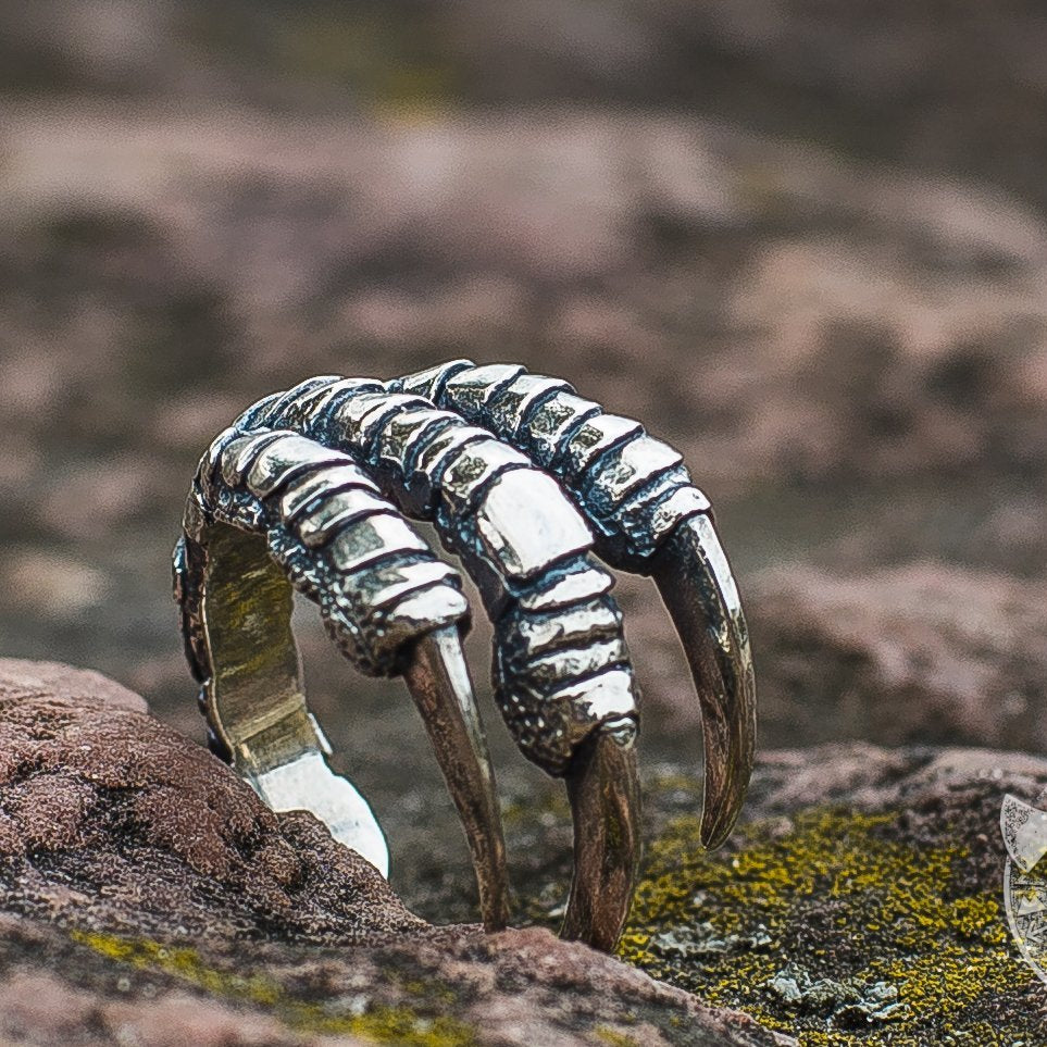 Unique Raven Claw 925 Sterling Silver Viking Ring - VikingsBrand