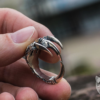 Unique Raven Claw 925 Sterling Silver Viking Ring - VikingsBrand