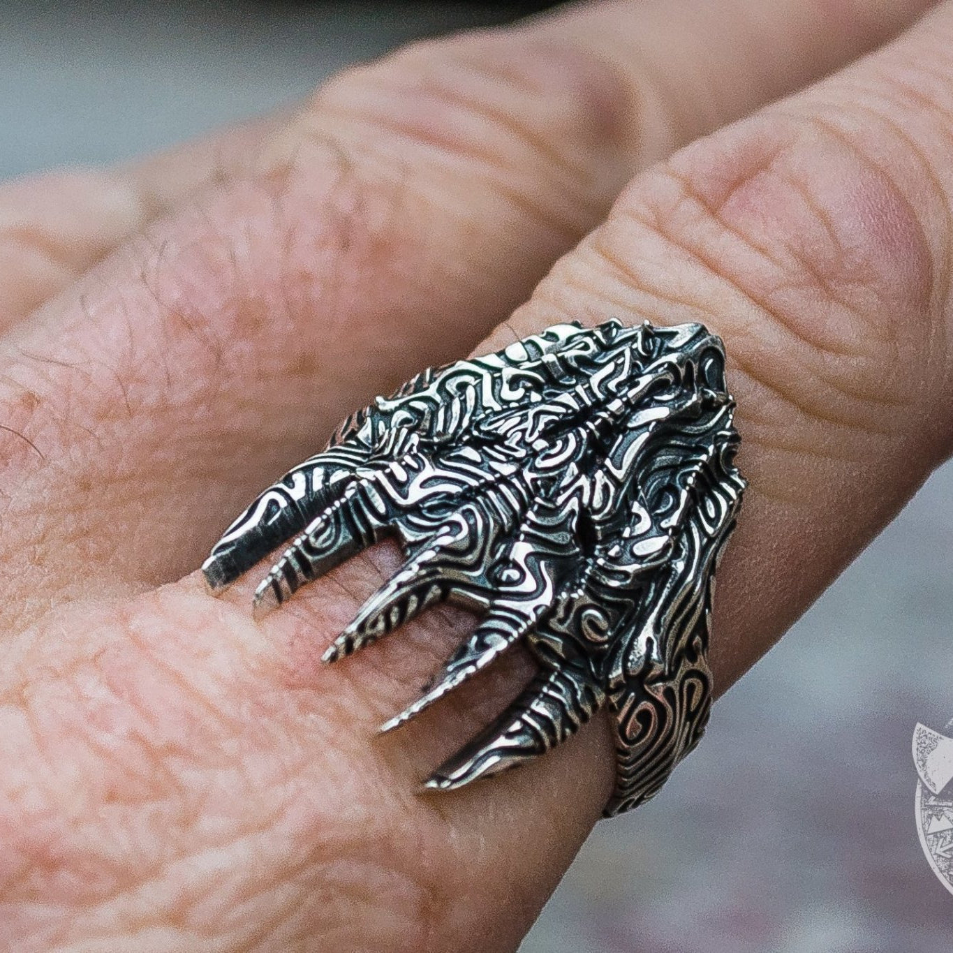 Unique Sauron Helmet 925 Sterling Silver Viking Ring - VikingsBrand