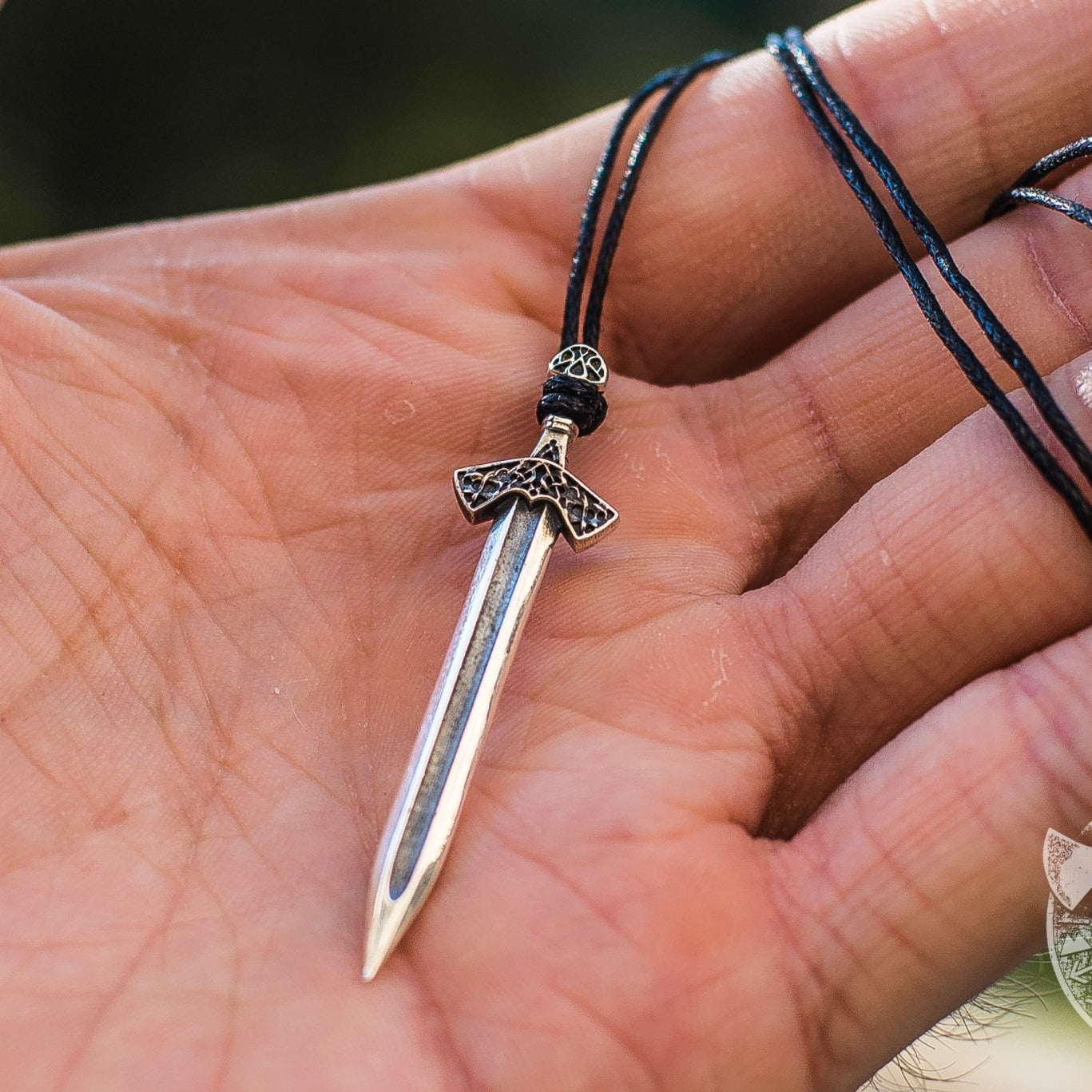 Unique Scandinavian Sword with Ornament 925 Sterling Silver Pendant - VikingsBrand