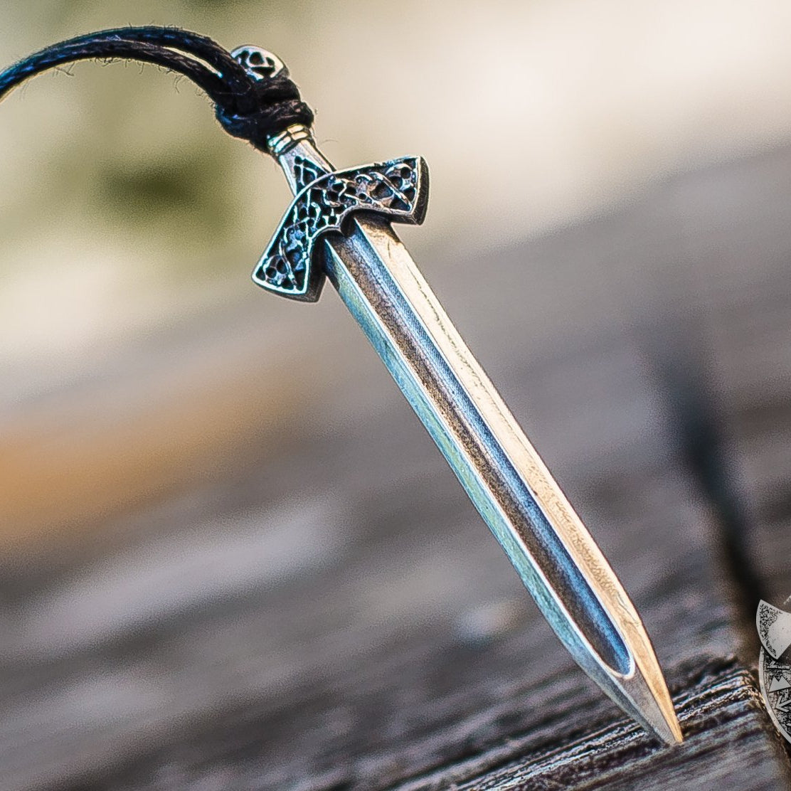 Unique Scandinavian Sword with Ornament 925 Sterling Silver Pendant - VikingsBrand