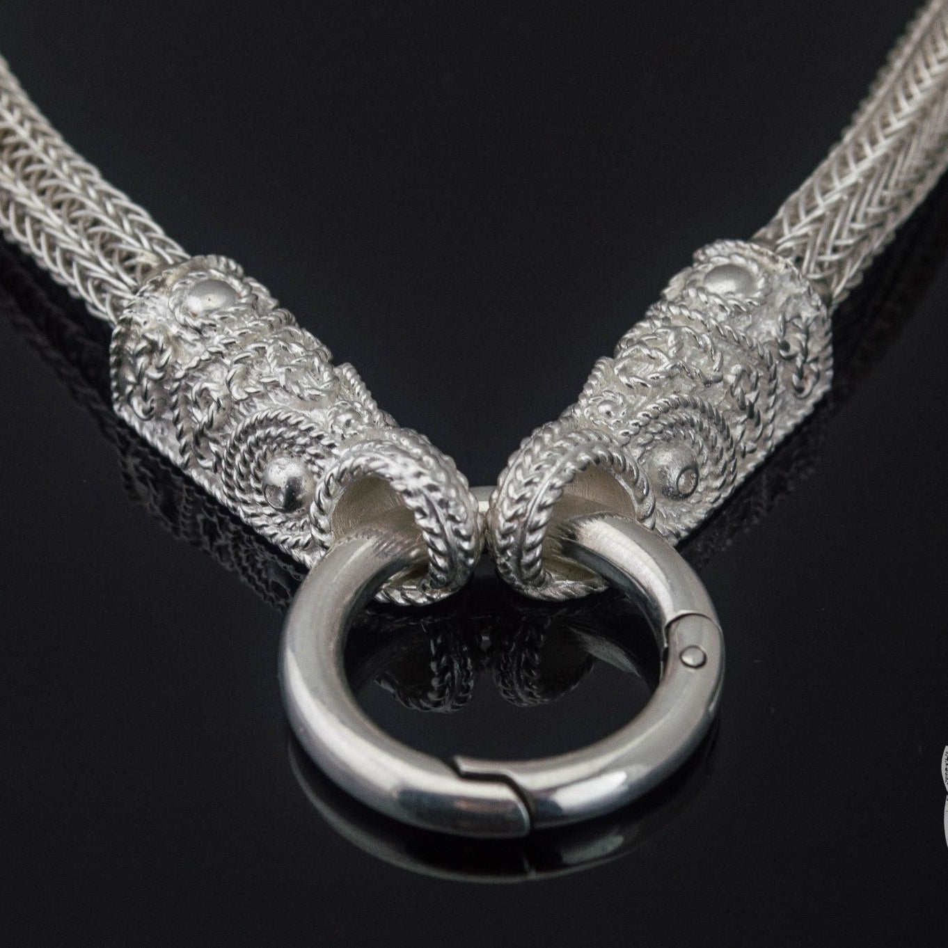Unique Set of Norse Chain with Black Sun Pendant 925 Sterling Silver - VikingsBrand