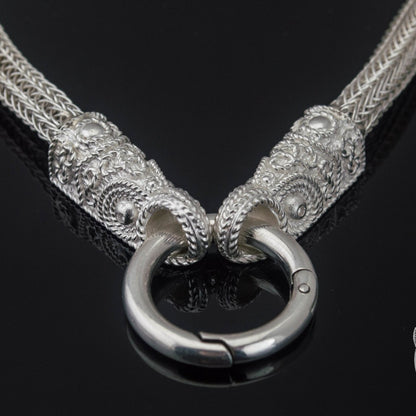 Unique Set of Norse Chain with Black Sun Pendant 925 Sterling Silver - VikingsBrand