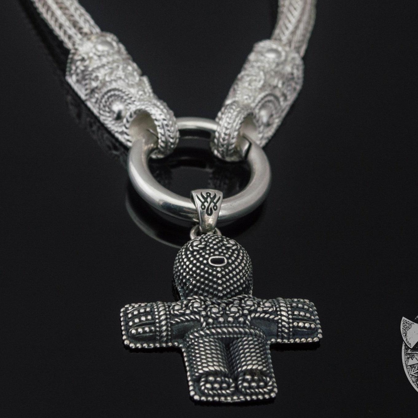 Unique Set of Norse Chain with Crucifix Pendant 925 Sterling Silver - VikingsBrand