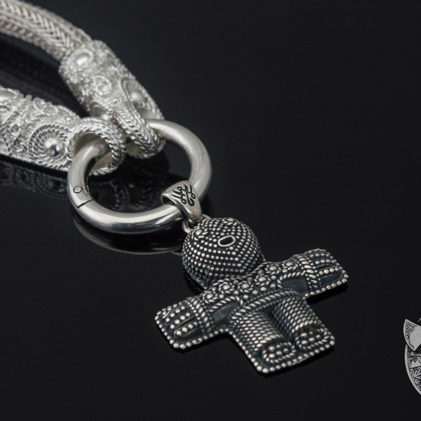 Unique Set of Norse Chain with Crucifix Pendant 925 Sterling Silver - VikingsBrand