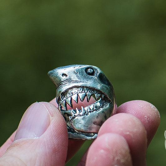 Unique Shark 925 Sterling Silver Viking Ring - VikingsBrand
