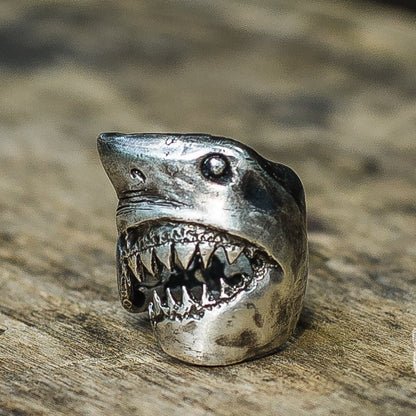 Unique Shark 925 Sterling Silver Viking Ring - VikingsBrand