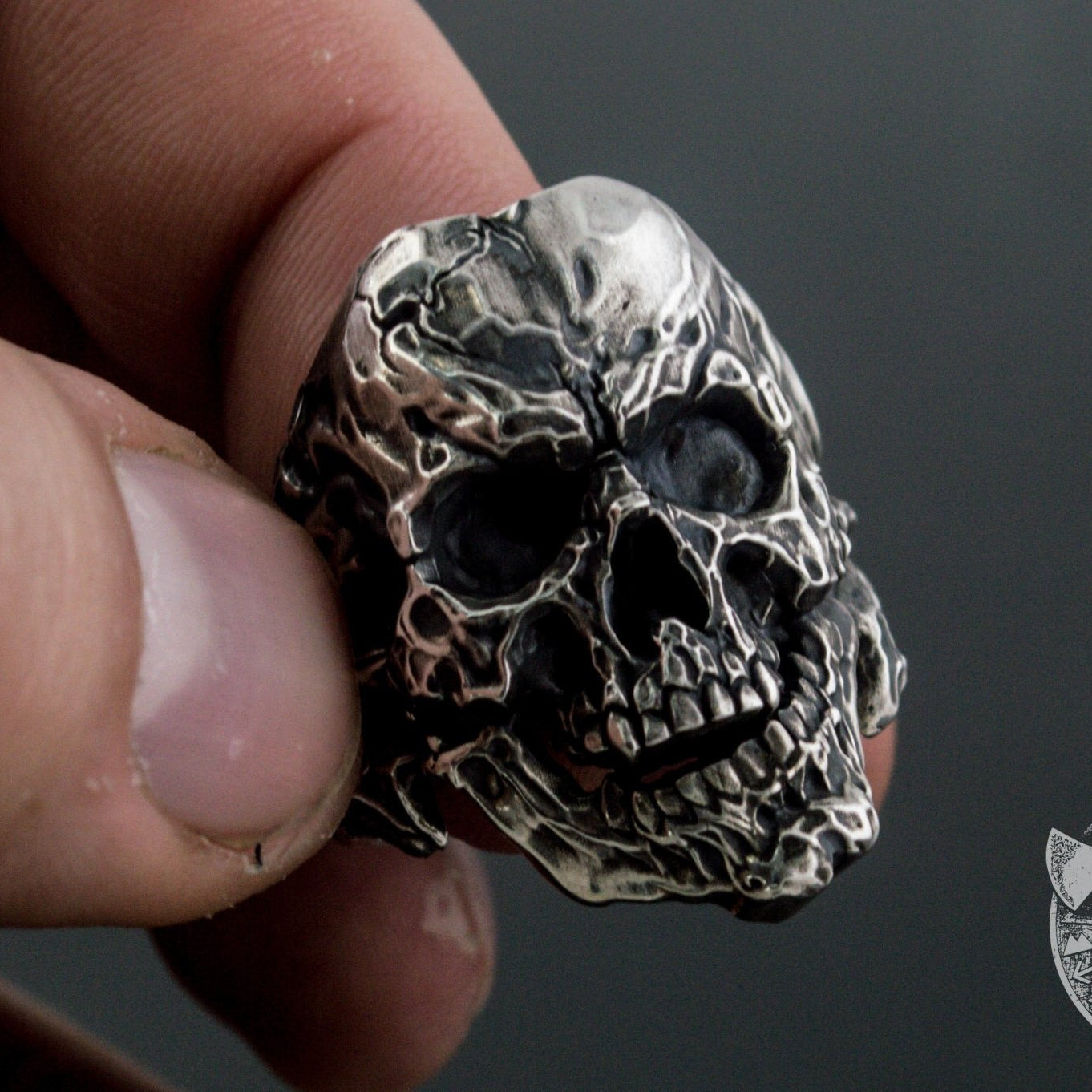 Unique Skull 925 Sterling Silver Viking Ring - VikingsBrand