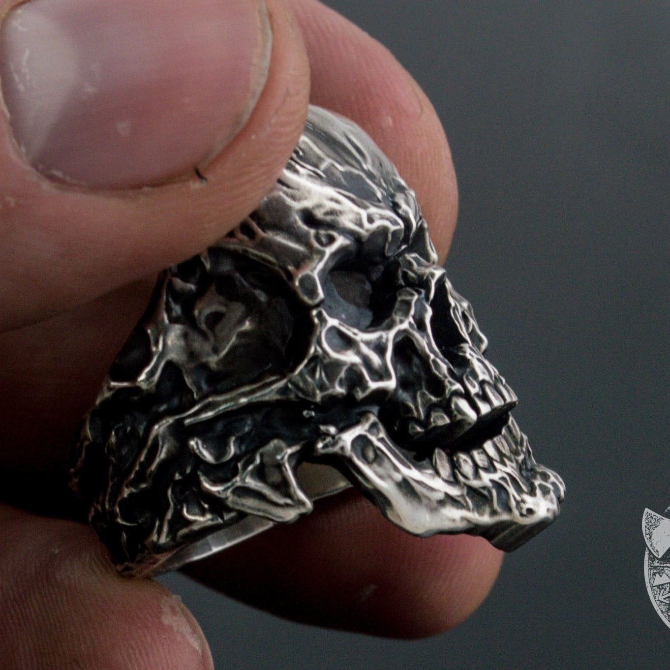 Unique Skull 925 Sterling Silver Viking Ring - VikingsBrand