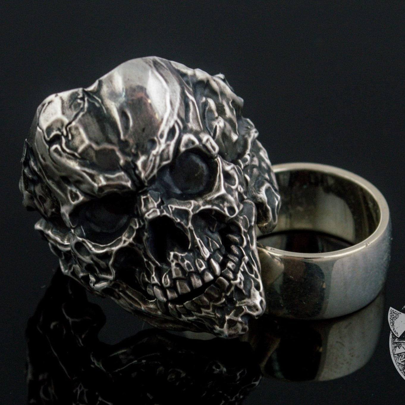 Unique Skull 925 Sterling Silver Viking Ring - VikingsBrand