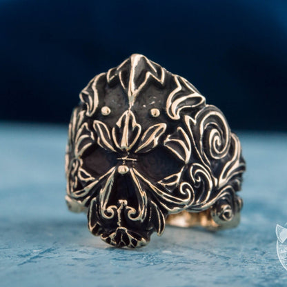 Unique Skull Bronze Ring
